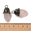 Natural Rose Quartz Pointed Pendants G-K381-02AS-02-3