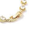 Valentine's Day Rack Plating Brass Cubic Zirconia Heart Link Chain Bracelets for Women BJEW-D032-03G-02-3