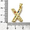 Brass Micro Pave Clear Cubic Zirconia Pendants KK-G521-01G-X-01-3