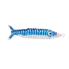 Copper Wired Glass Seed Beaded Pacific Saury Pendants PALLOY-MZ01105-01-1
