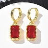 Brass Glass Dangle Hoop Earrings for Women KK-CBA760A-04G-3