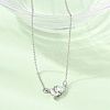 Brass Pave Cubic Zirconia Rectangle and Heart Pendant Cable Chain Necklaces KK-CBAB173-04P-04-3