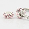 Rose Rhinestone Crystal European Beads X-CPDL-H999-9-1