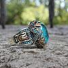 Oval Alloy with Glass Finger Rings FS-WG0E890-01-4
