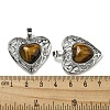 Natural Tiger Eye Peach Love Heart Pendants G-G158-01E-3