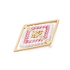 Glass Seed Beaded Connector Charms PALLOY-MZ01110-03-4