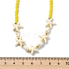 2Pcs 2 Styles Ocean Turtle Starfish Synthetic Turquoise & Natural Pearl & Glass Seed Beaded Necklaces NJEW-JN06130-02-5