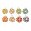8Pcs 8 Colors AB Color Plated Glass Pendants PALLOY-MZ01314-1