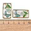 Brass & Transparent Epoxy Resin & Dried Flower Pendants RESI-G133-01G-02-3