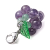 Grape Natural Amethyst Pendant Decoration HJEW-TA00293-01-4