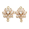 Brass Pave Clear Cubic Zirconia Connector Charms KK-Q789-06G-1