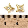 Brass Micro Pave Cubic Zirconia Beads KK-P283-21G-3