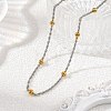 Duo Tone 304 Stainless Steel Round Ball Rope Chain Necklaces NJEW-JN06556-1