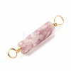 Natural Lepidolite Connector Charms PALLOY-JF01454-09-4