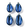 Spray Painted Natural Cowrie Shell Pendants SHEL-K006-49B-1