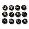 12 Constellation Natural Obsidian Cabochons Set G-Q190-03A-1