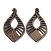 Walnut Wood Hollow Pendants WOOD-G018-07-1-2