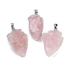 Raw Rough Natural Rose Quartz Pendants G-G162-01P-01-1