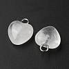Natural Quartz Crystal Heart Charms G-G998-B01-4