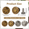 12 Bags 2 Colors Zinc Alloy Decorative Rivets FIND-FG0005-52B-2