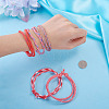 32Pcs 8 Styles Polyester & Spandex Cord Braided Bead Bracelets BJEW-TAC0065-7