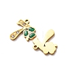 304 Stainless Steel Enamel & Rhinestone Pendants STAS-B130-01G-7-2