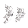 Brass Pave Clear Cubic Zirconia Butterfly Stud Earring Findings KK-N232-450P-2