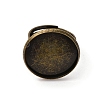 Brass Adjustable Ring Blank Base Cabochon Setting Components KK-O003-05AB-NF-3
