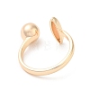 Brass Oval & Round Open Cuff Rings for Women RJEW-G288-03G-3