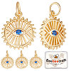 8Pcs Brass Micro Pave Cubic Zirconia Charms KK-BBC0004-71-1