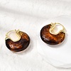 Brass Resin Hoop Earrings EJEW-P333-11C-G02-3