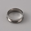 201 Stainless Steel Grooved Finger Ring Settings STAS-WH0027-26H-P-2