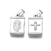 Non-Tarnish 304 Stainless Steel Lady of Guadalupe Pendants STAS-R112-003-2