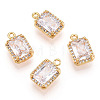 Brass Micro Pave Clear Cubic Zirconia Charms X-KK-S354-241-NF-3