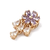 Brass Micro Pave Cubic Zirconia Pendants KK-C168-21G-01-2