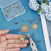 12Pcs 3 Style Brass Stud Earring Findings with Loop DIY-BBC0001-03-3