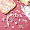 180Pcs 6 Styles Transparent Crackle Acrylic Beads OACR-YW0004-30-4