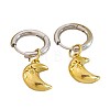 304 Stainless Steel Micro Pave Cubic Zirconia Hoop Dangle Earrings for Women WGE2C14-04-3