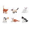 6Pcs Plastic Cat Miniature Ornaments PW-WGB3D56-03-1