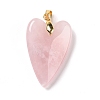 Natural Rose Quartz Pendants X-G-E570-01G-06-2
