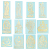 Olycraft 12Pcs 12 Styles Buddhist Theme Alloy Stickers DIY-OC0010-21-1