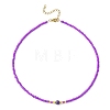 Natural & Synthetic Mixed Gemstone & Glass Seed Beaded Necklace with 304 Stainless Steel Clasp for Women NJEW-JN04420-2