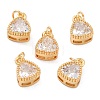 Real 18K Gold Plated Brass Inlaid Cubic Zirconia Charms ZIRC-L100-076G-07-1