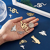 24Pcs 6 Style Ion Plating(IP) 201 Stainless Steel Pendants STAS-FW0001-23-4