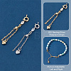   4Pcs 2 Colors Alloy & Brass Chain Extender with Cubic Zirconia FIND-PH0017-99-4