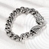 304 Stainless Steel Cuban Link Chains Bracelets for Unisex BJEW-A092-03P-3