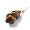 Natural Tiger Eye Pointed Dowsing Pendulums AJEW-B020-04P-02-3