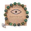 Synthetic African Turquoise(Jasper) Round Beads Stretch Bracelets FS-WG18FCB-23-1-1