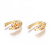 Golden Plated Brass Micro Pave Cubic Zirconia Cuff Earrings EJEW-L244-31G-1
