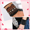 24Pcs 24 Style Adjustable Braided Imitation Leather Cord Bracelets Set for Men BJEW-WH20009-25-5